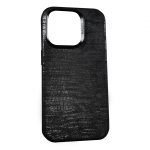 iPhone 14 Pro Max Uyumlu Kumaş Desenli Siyah Kılıf
